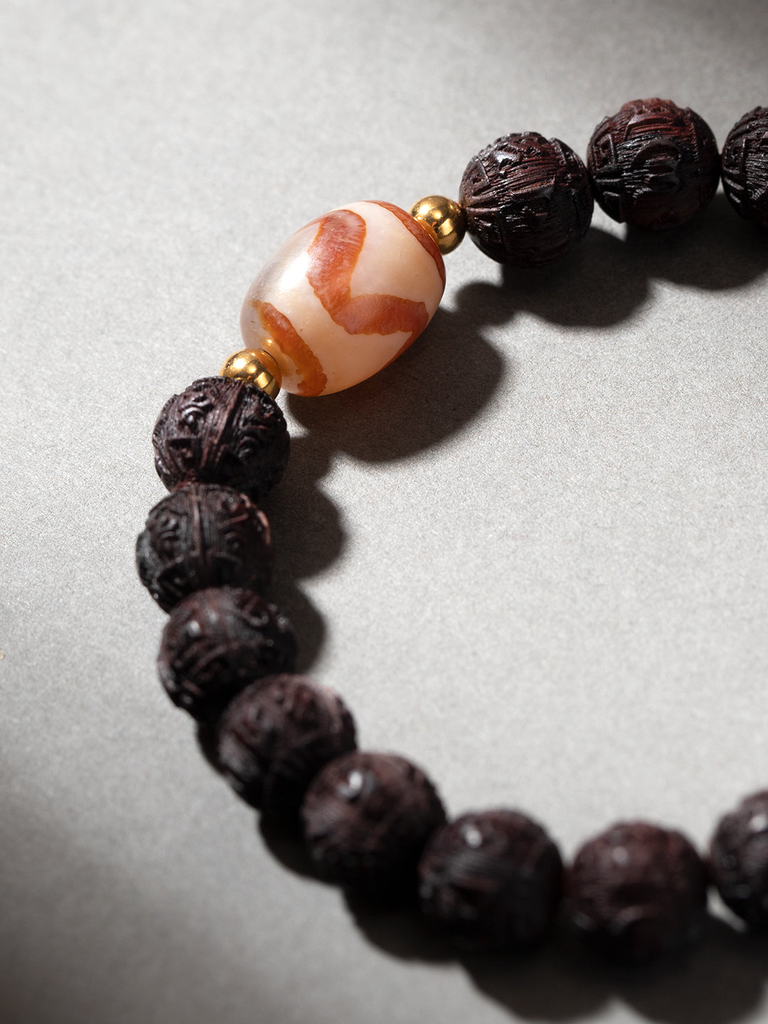 African Zitan Bracelet with Tianzhu-Style Bead