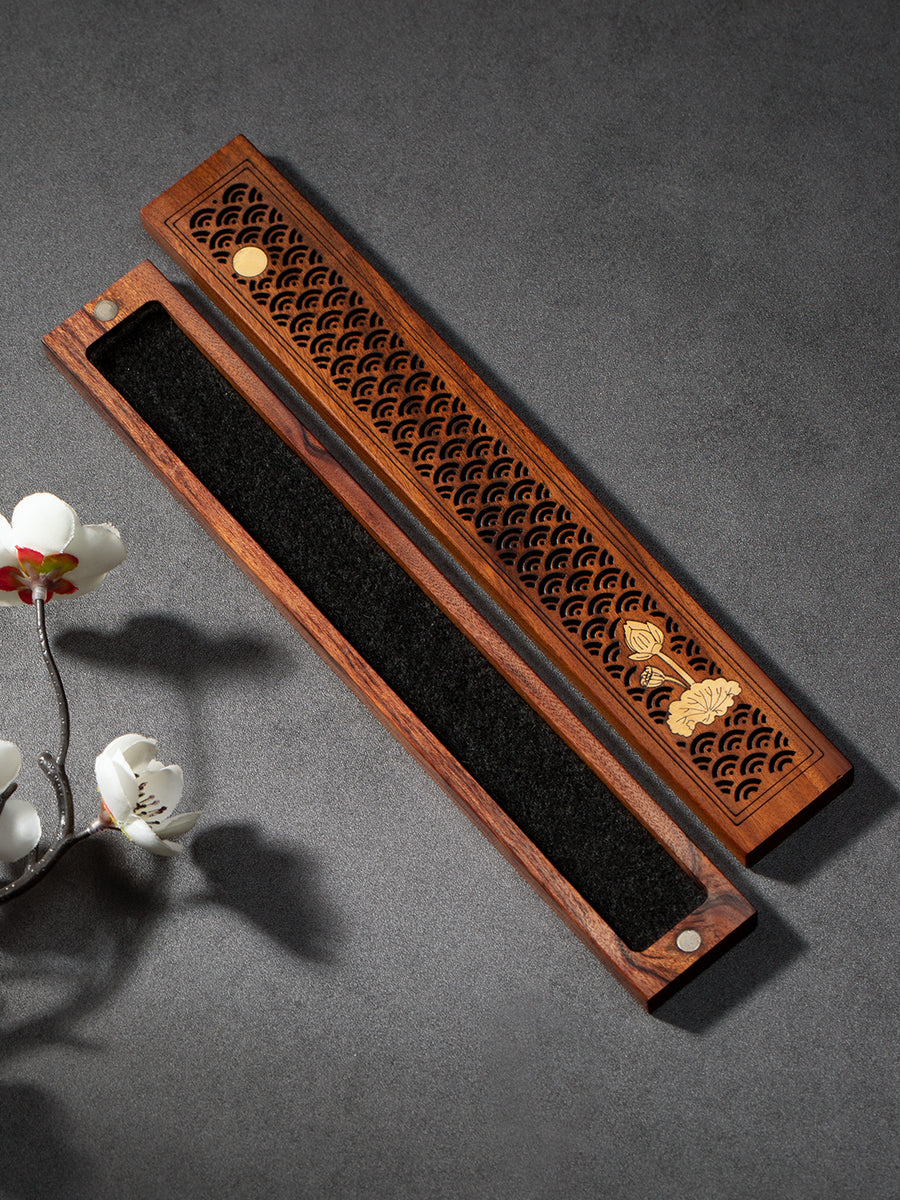 Carved Wooden Incense Burner · Geometric Openwork
