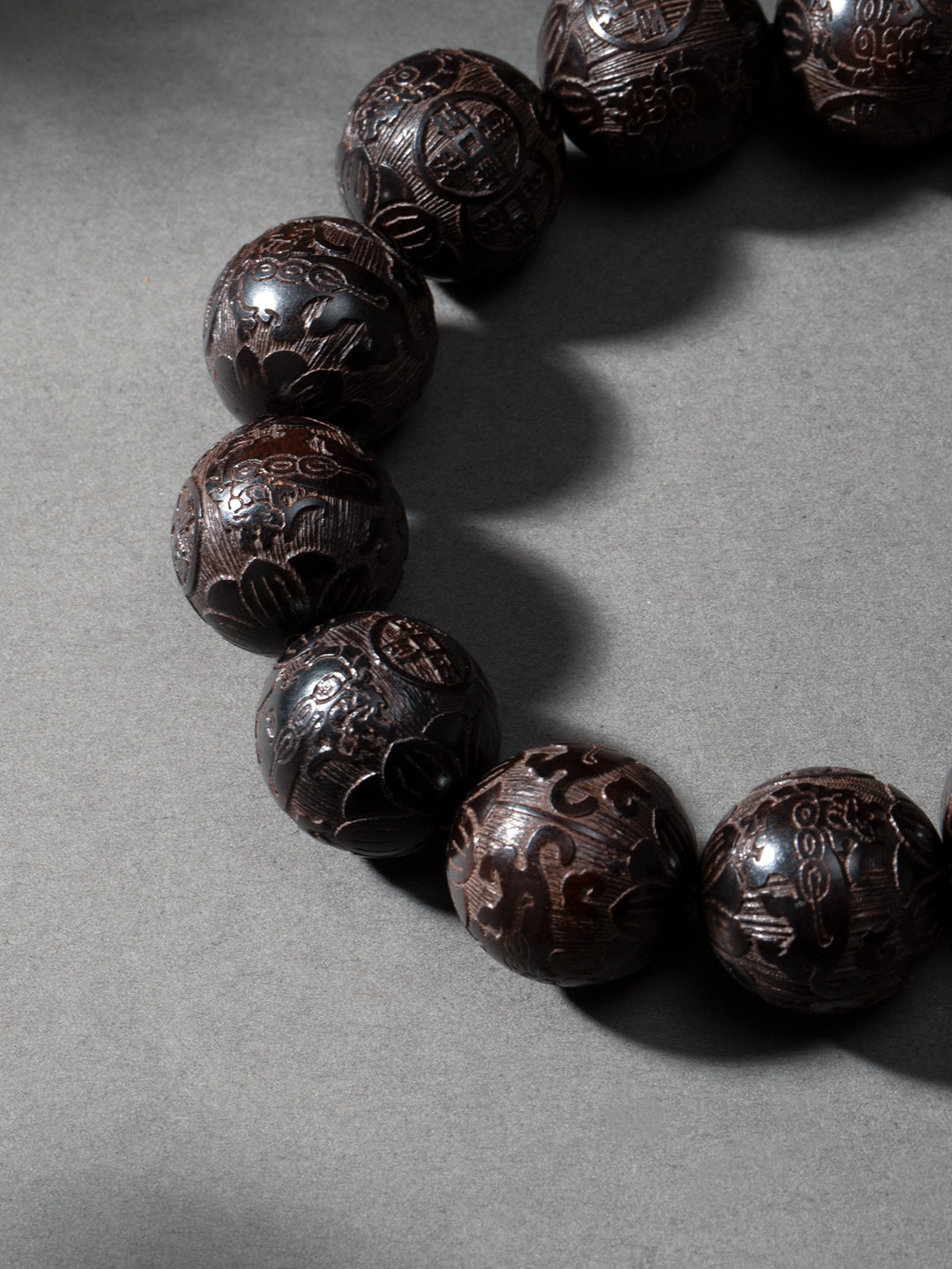 Carved Ebony Auspicious Cloud Bracelet