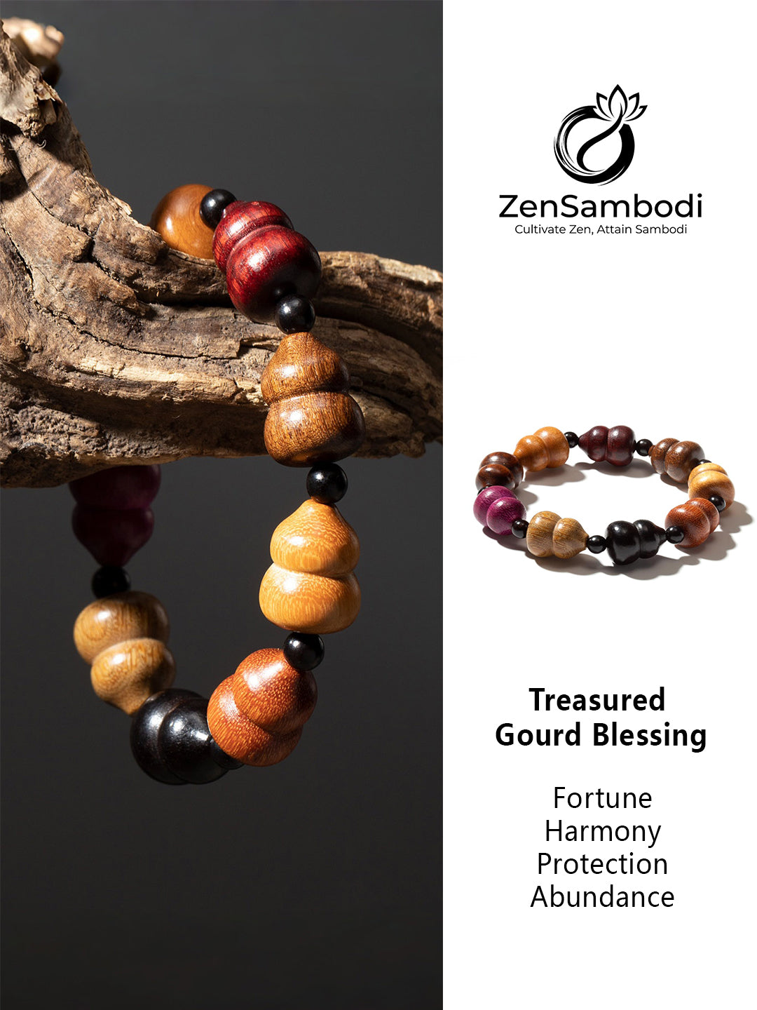 Multiwood Gourd Bracelet