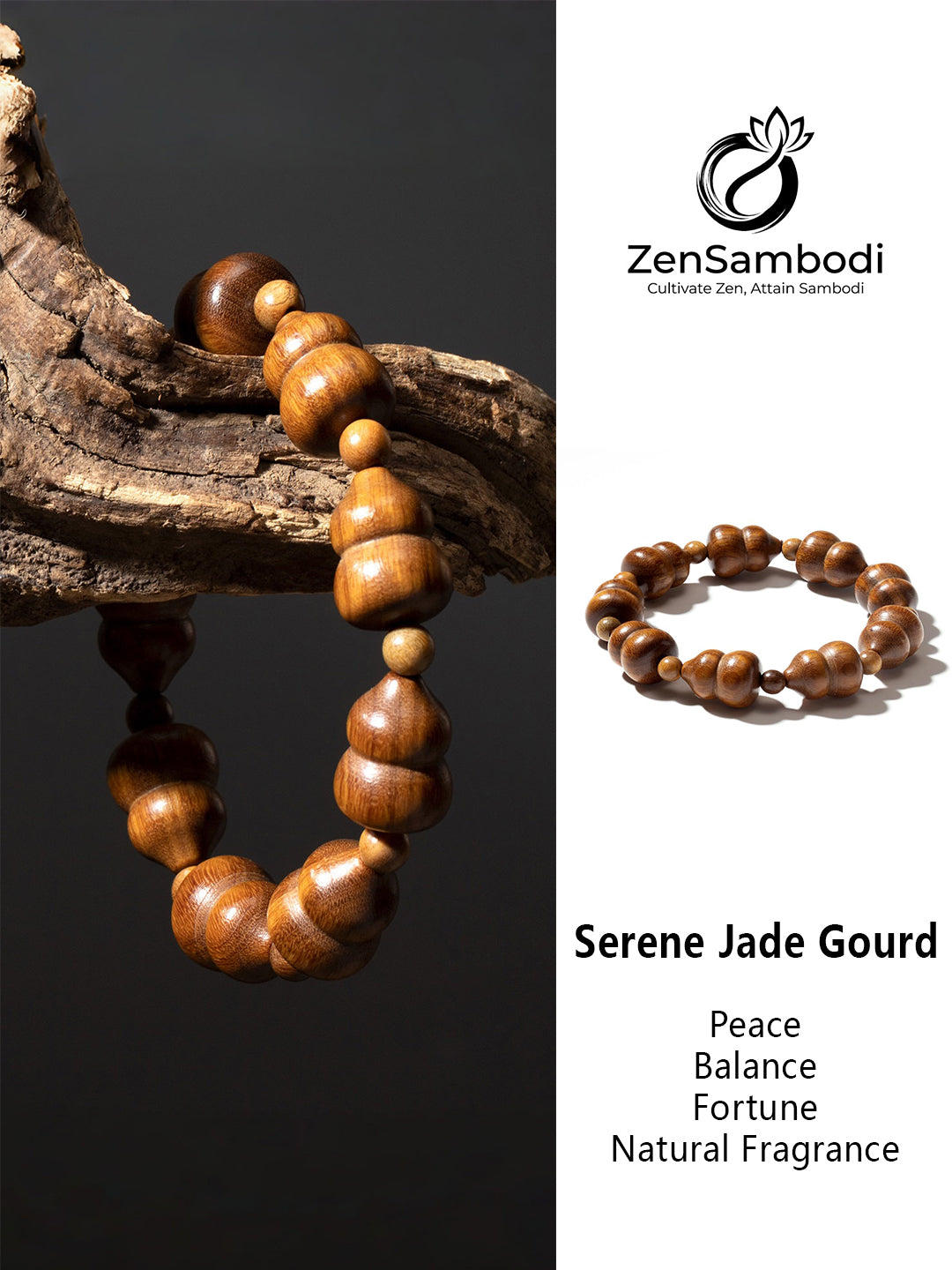 Green Sandalwood Gourd Bracelet