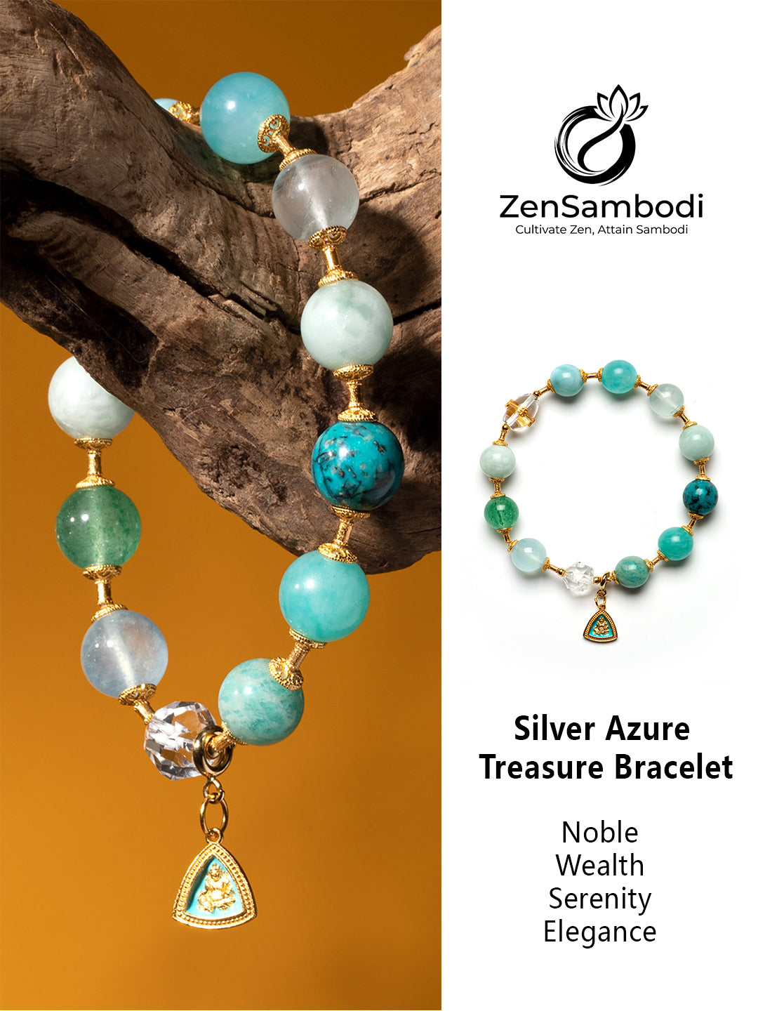 Silver Azure Treasure Bracelet | Zensambodhi