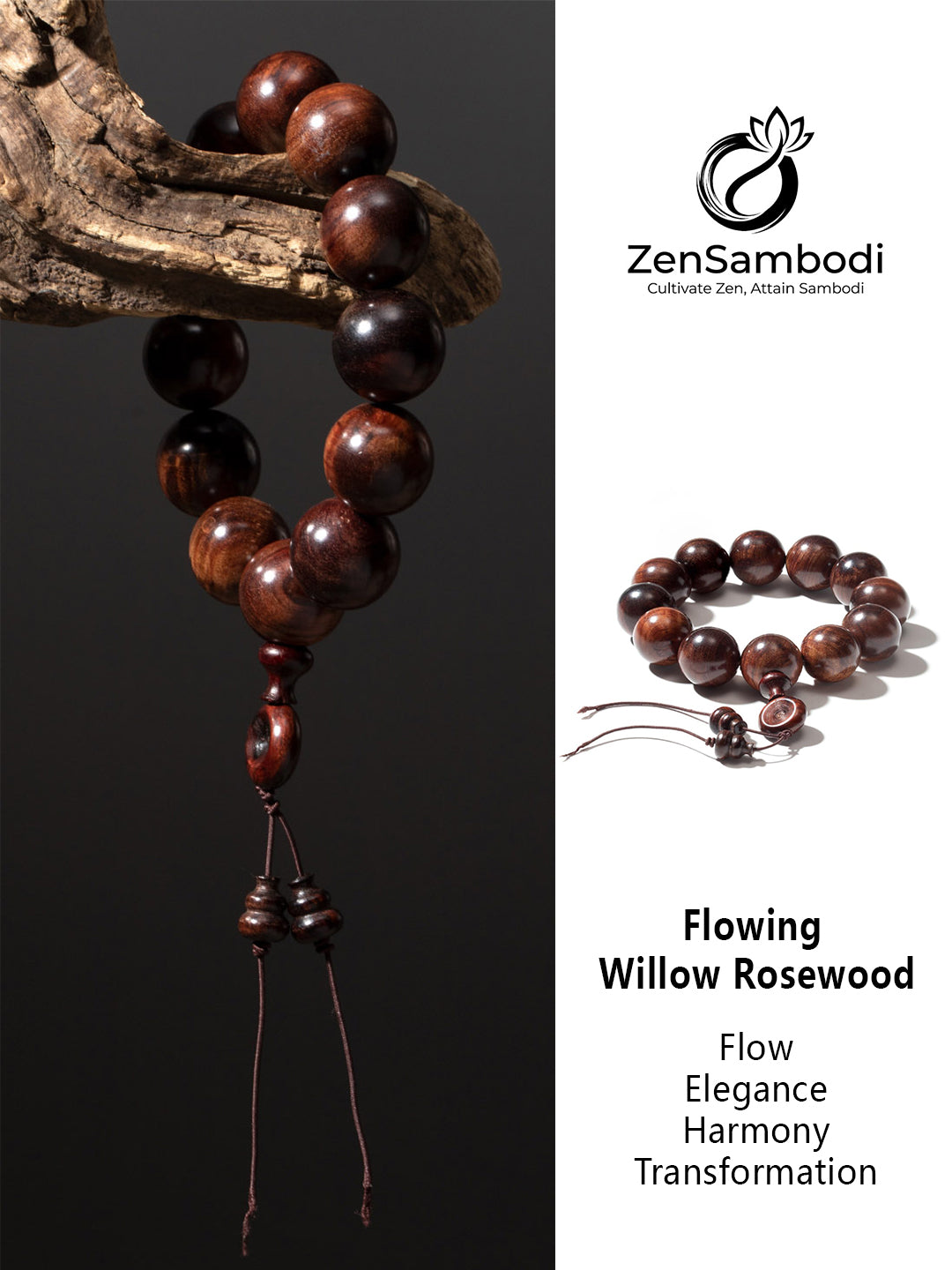 Zitan Willow Wood Bracelet